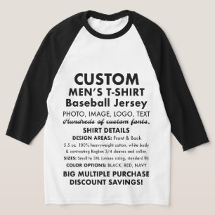 Camiseta Raglan Baseball Personalizado Masculino