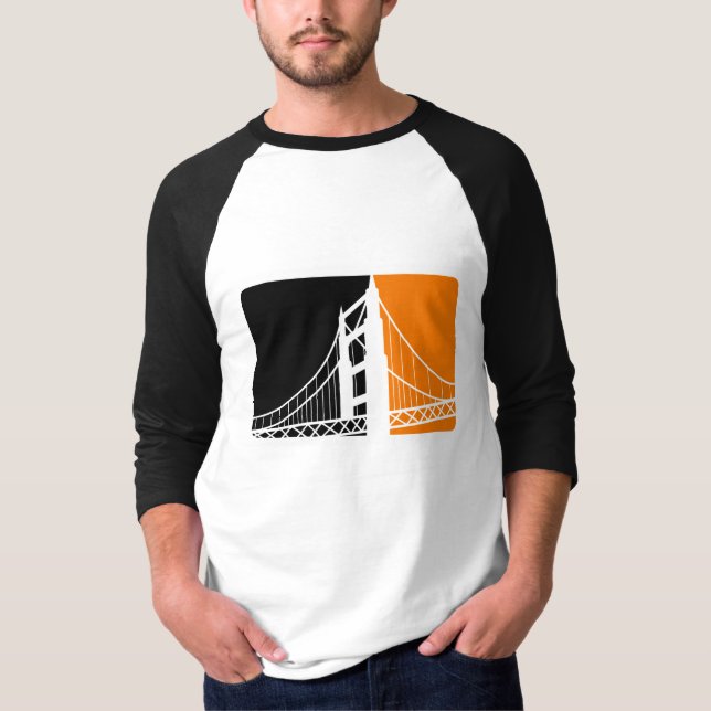 Camiseta Raglan da Capa do San Francisco Bay 3/4 (Frente)