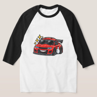 Camiseta Raglan de Carro Engraçado | Cool Redcar