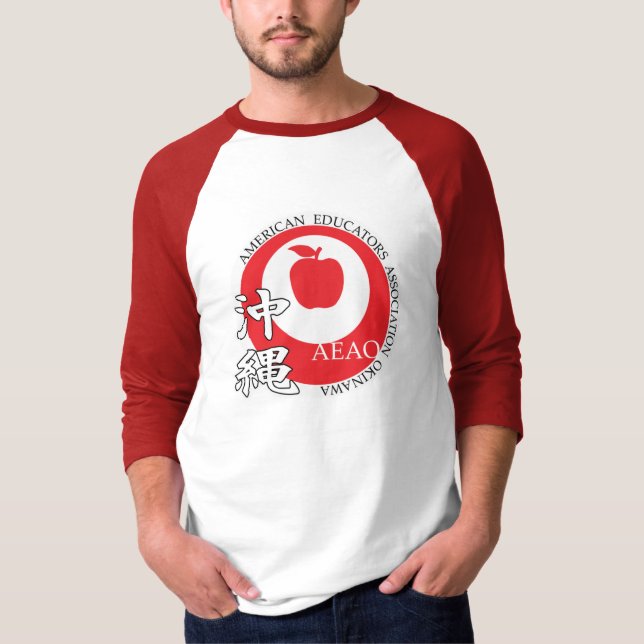 Camiseta Raglan de logotipo grande (vermelho) (Frente)