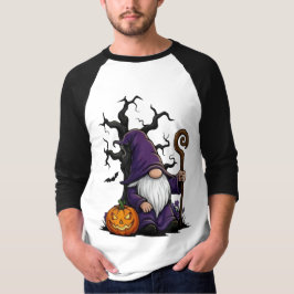 Camiseta Raglan de Manga 3/4 Gnome de Halloween