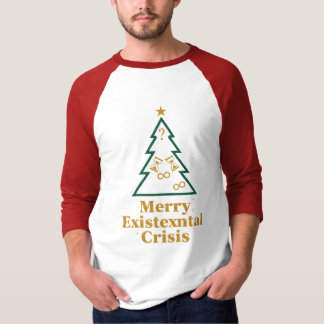 Camiseta Raglan de Natal com Crise Existencial Eng
