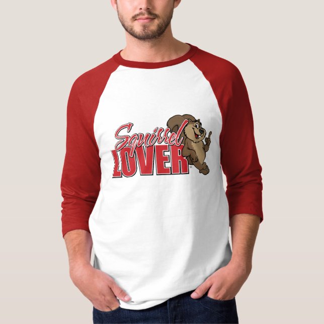 Camiseta Raglan do amante de Squirel (Frente)