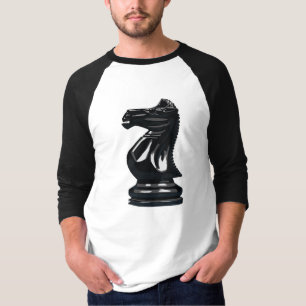 Camiseta Raglan do cavaleiro preto
