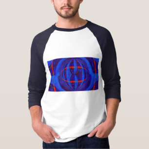 Camiseta Raglan longo da luva do t-shirt azul escuro da