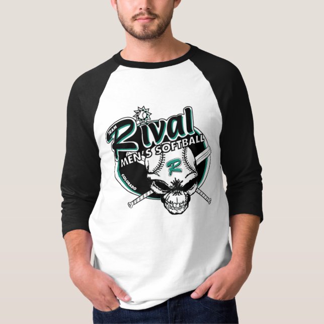 Camiseta Raglan rival da equipe (cinza/preto) (Frente)