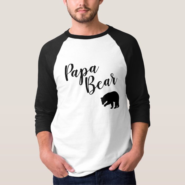 Camiseta Ragland Baseball T Shirt Papa Bear (Frente)