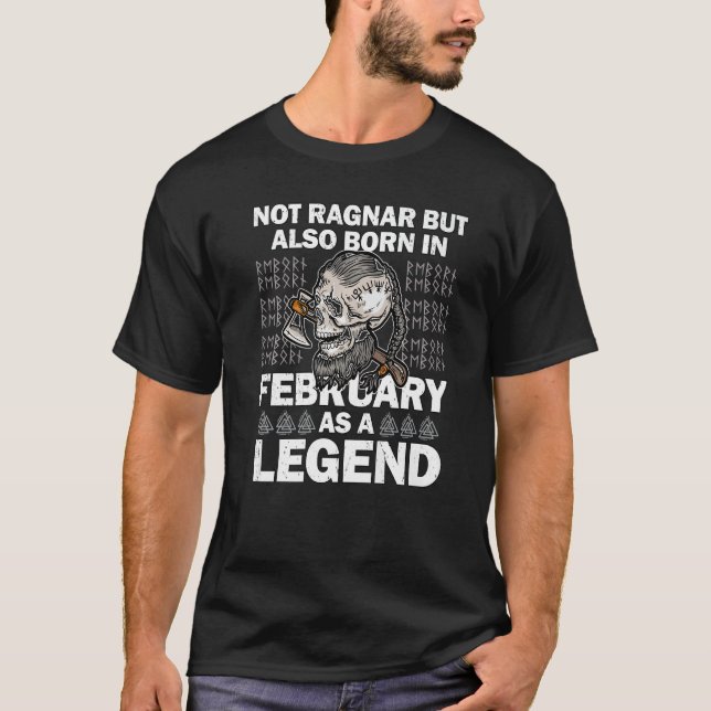 Camiseta Ragnar fevereiro Legend Valhalla Viking Pai (Frente)