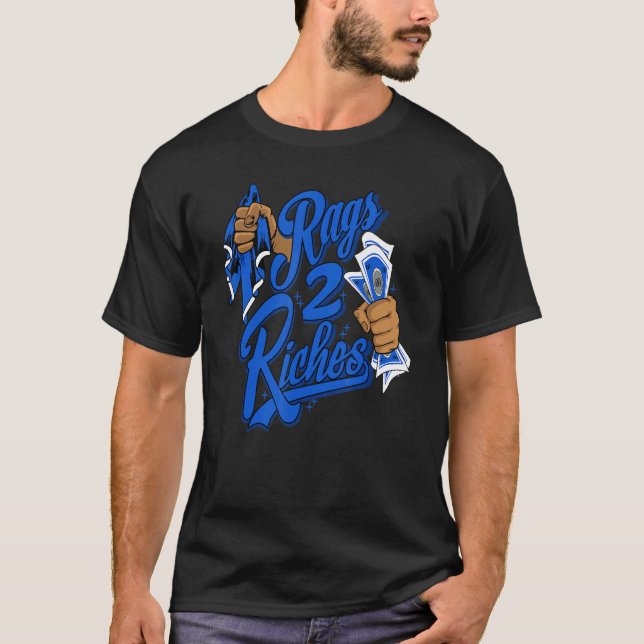 Camiseta Rags 2 Riches Racer Blue 5s Matching (Frente)
