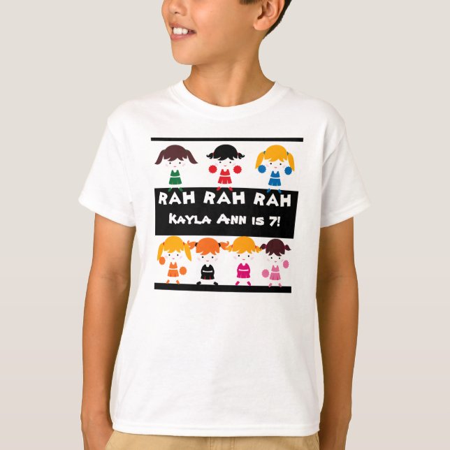 Camiseta Rah Rah Cheerhead Birthday Tshirt (Frente)