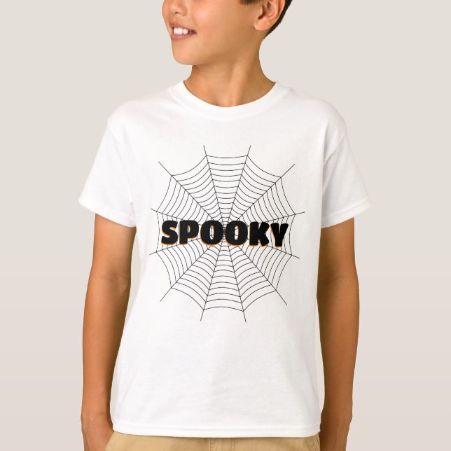 Camiseta Raia negra do Dia das Bruxas Spooky (Frente)