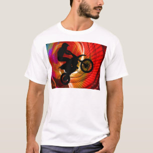 Camiseta Raias claras do motocross em um Windtunnel
