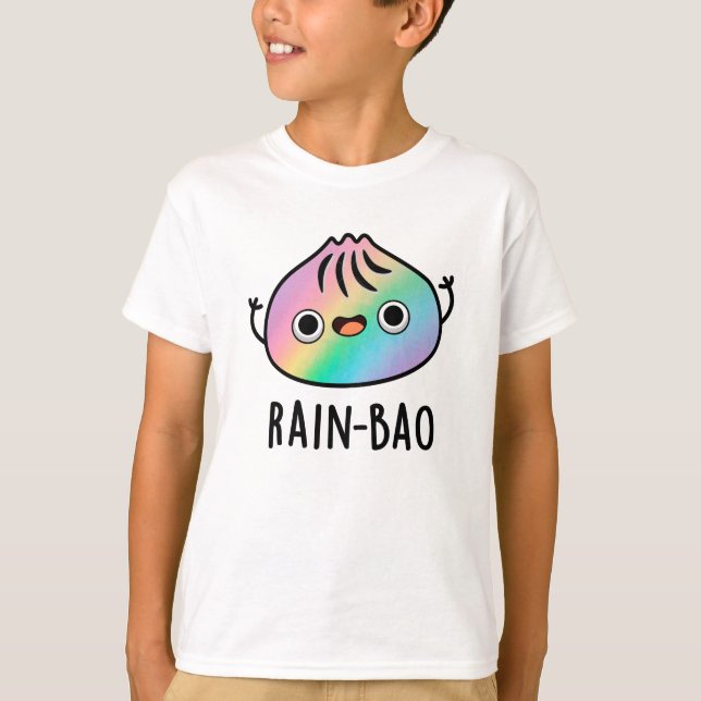 Camiseta Rain-bao Funny Rainbow Dimsum Bao Pun (Frente)