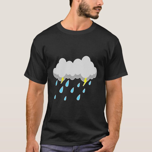 Camiseta Rain Cloud Halloween Fácil Costumae No Último Minu (Frente)
