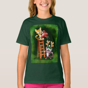 Camiseta RAIN DEER CATES por Jeff Willis Art