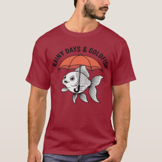Camiseta Rain or Shine – Fish with Umbrella Funny T-Shirt