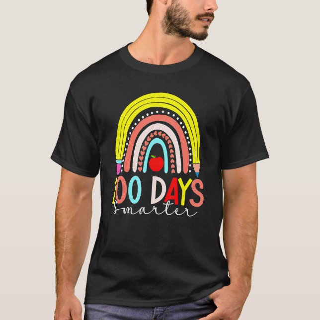 Camiseta Rainbow 100 Days Smarter Happy 100 Days Of School  (Frente)