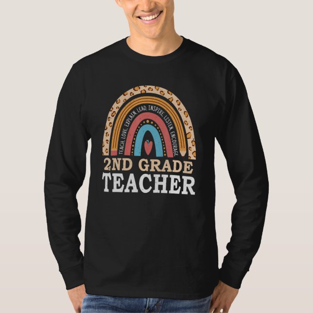 Camiseta Rainbow 100th Day Of 2nd Grade Teacher 100 Days Of (Frente)