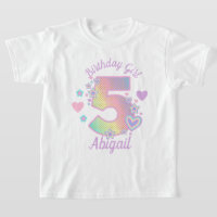 Rainbow 5º aniversário Garota 5 iridescente