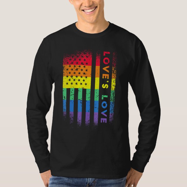 Camiseta Rainbow American Flag ama Love Pride (Frente)