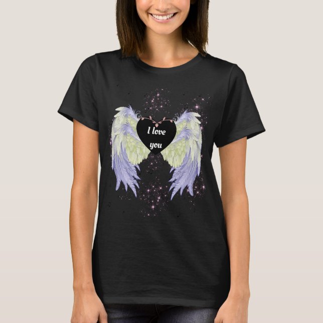 Camiseta rainbow angel wings (Frente)