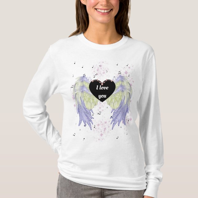 Camiseta rainbow angel wings (Frente)