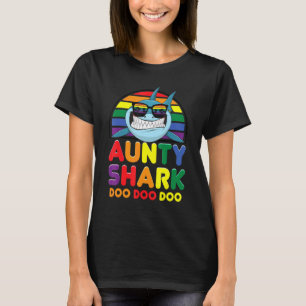 Camiseta Rainbow Aunty Shark Sunglass Dia de as mães P