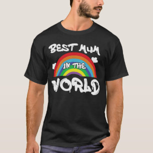 Camiseta Rainbow Best Mãe In World Love Mamãe Mama 2023 Mot