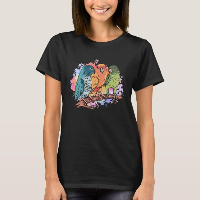 Camiseta Rainbow Birding Artistic Parrot Owners for Bird Lo (Frente)