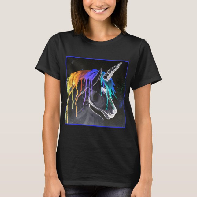 Camiseta Rainbow Black Unicorn (Frente)