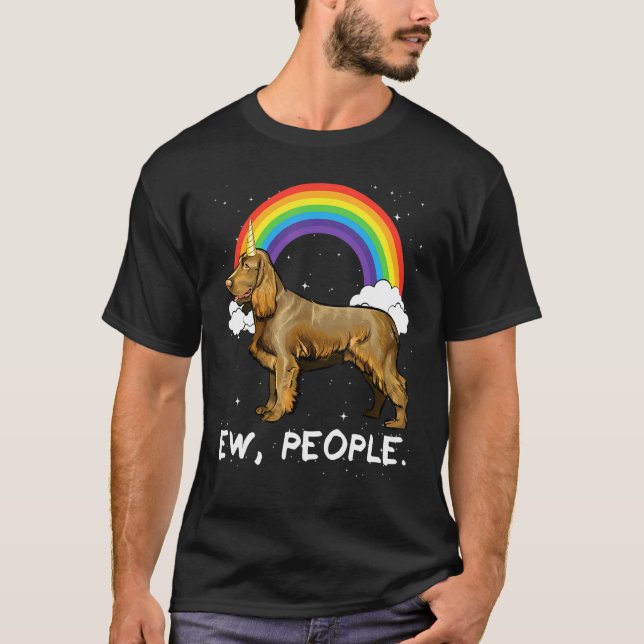 Camiseta Rainbow Boykin Spaniel Ew Pessoas Unicorn (Frente)