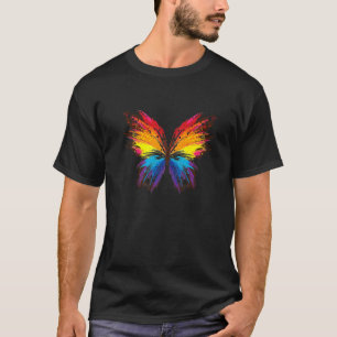 Camiseta Rainbow Butterfly roupa inseto tee Premium