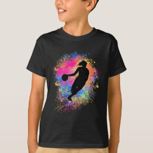 Camiseta Rainbow Bysketbyll Silhouette Female Team Girls
