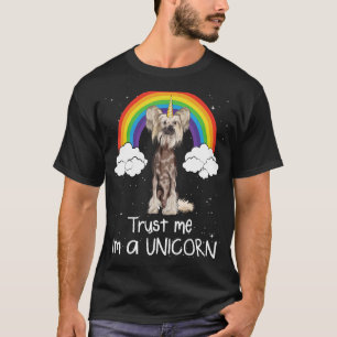 Camiseta Rainbow Chinese Crested Trust Me Sou um Cachorro U
