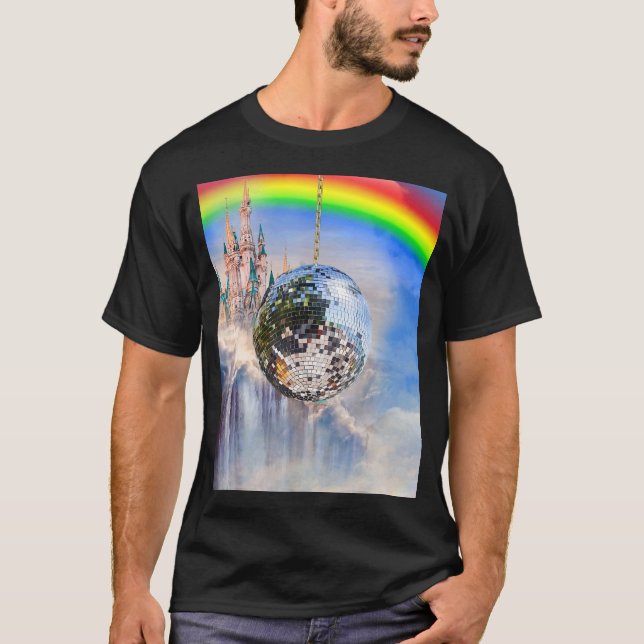 Camiseta Rainbow Clouds Disco Ball (Frente)