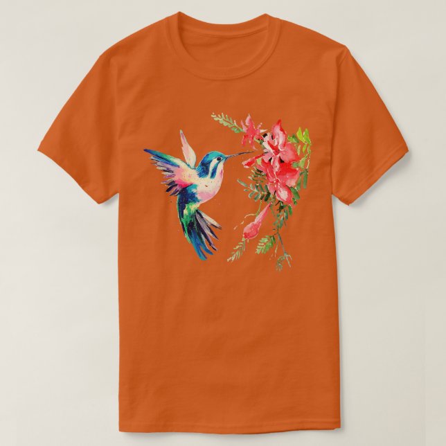 Camiseta Rainbow Color Hummingbird Funny Bird Lover Gift (Frente do Design)