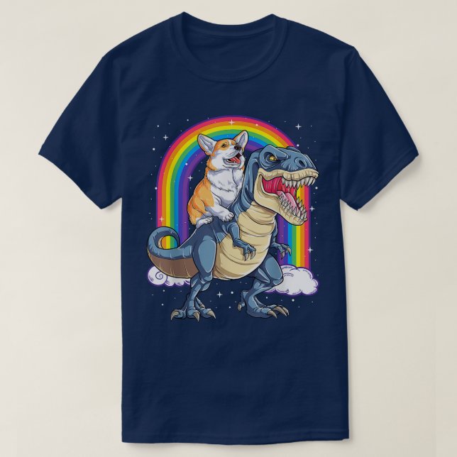 Camiseta Rainbow Corgi Andinossauro T re Cão Corgi (Frente do Design)