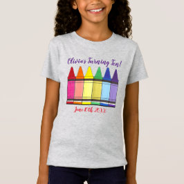 Camiseta Rainbow Crayons Artista Art Festa de aniversário d