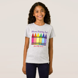 Camiseta Rainbow Crayons Artista Art Festa de aniversário d