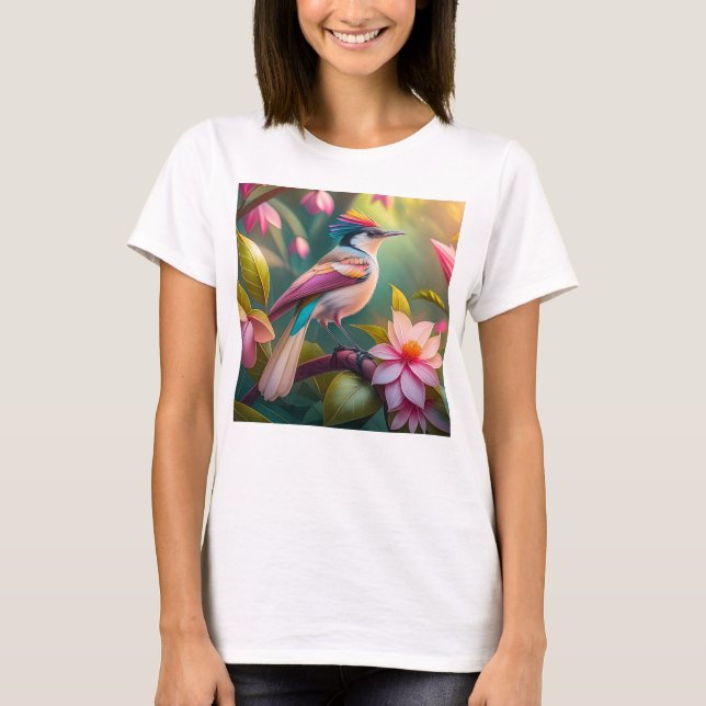 Camiseta Rainbow crested Jay Fantasy Bird (Frente)