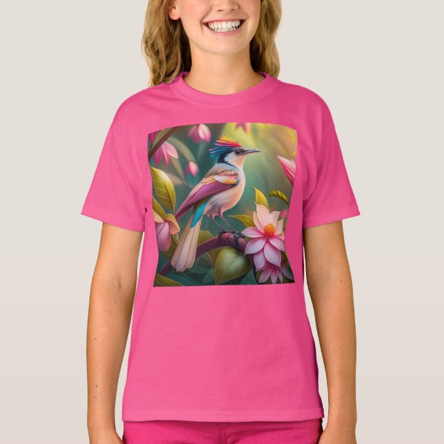 Camiseta Rainbow crested Jay Fantasy Bird (Frente)
