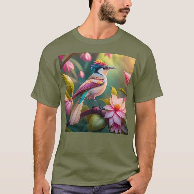Camiseta Rainbow crested Jay Fantasy Bird (Frente)