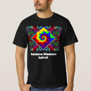 Camiseta Rainbow Diamond Spiral (você pode mudar as palavra