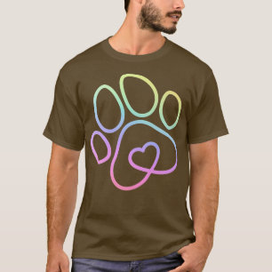 Camiseta Rainbow dog paw dog dog dog master dog owner 