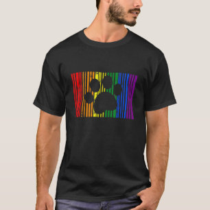 Camiseta Rainbow Dog Paw Dog Lgbt Ally Furry Pride Mês