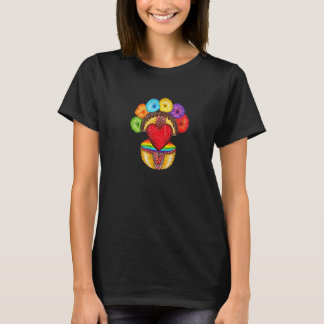 Camiseta Rainbow doll Heart LGBT Amulet colorful flower cro