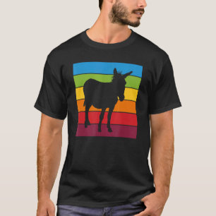 Camiseta Rainbow Donkey Cute Picture Colorful Strip