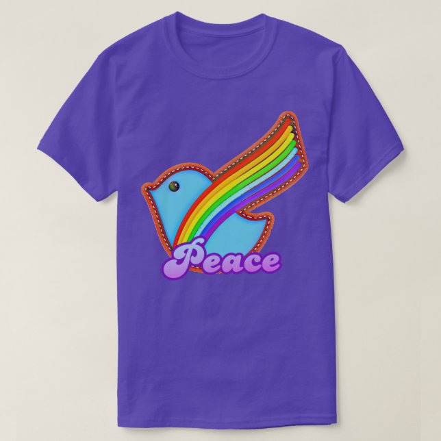 Camiseta Rainbow Dove of Peace (Frente do Design)
