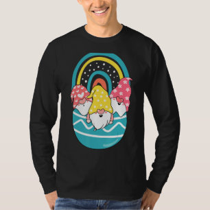 Camiseta Rainbow Egg Gnomos Páscoa Coelho Orelha Ovos Caça