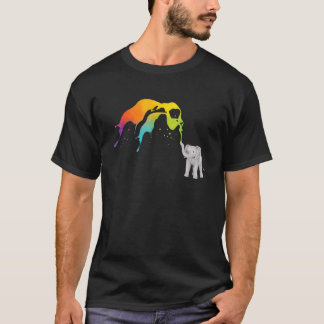 Camiseta Rainbow Elephant Safari Animal Whisperer Zoology